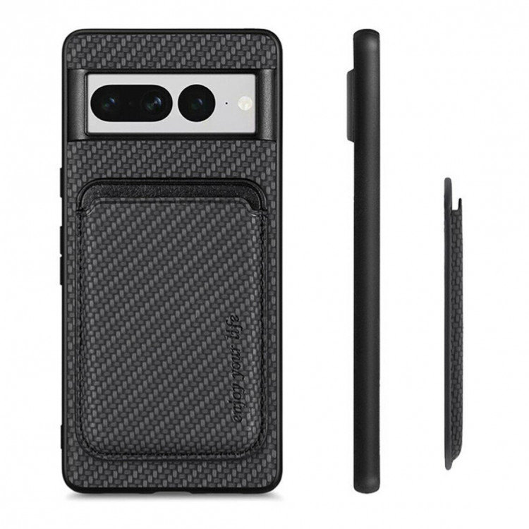 Чехол с магнитным держателем карт для Google Pixel 7 Pro (голубой)