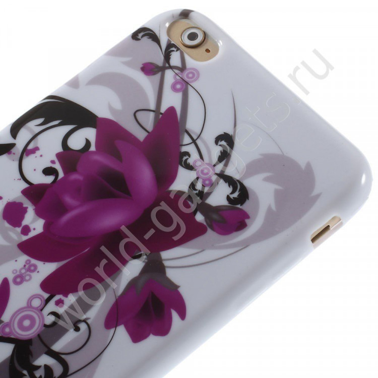 Чехол из мягкого пластика для iPhone 6 Plus (Лотус)