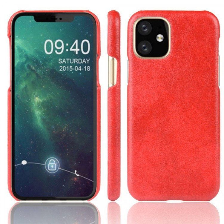 Кожаная накладка-чехол для iPhone 11 Pro (красный)