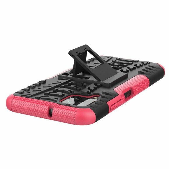 Чехол Hybrid Armor для Huawei P40 lite (черный + розовый)