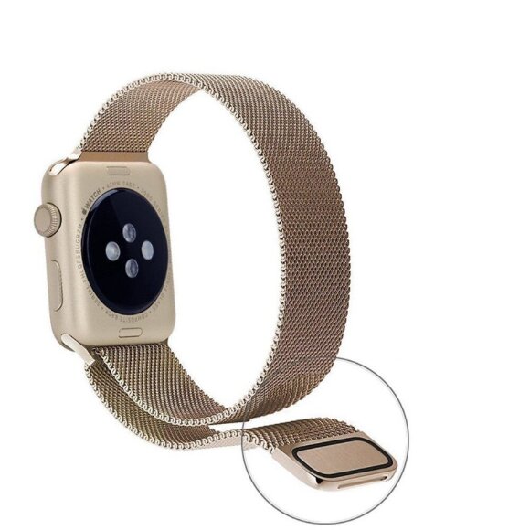 Миланский сетчатый браслет Luxury для Apple Watch 40 и 38мм (золото) Миланский сетчатый браслет Luxury для Apple Watch 40 и 38мм (золото)