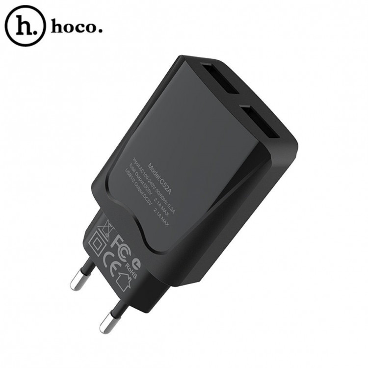Зарядное устройство HOCO C52A Authority power dual port (черный)
