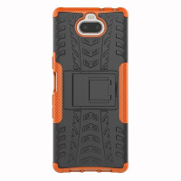 Чехол Hybrid Armor для Sony Xperia 10 (черный + оранжевый)