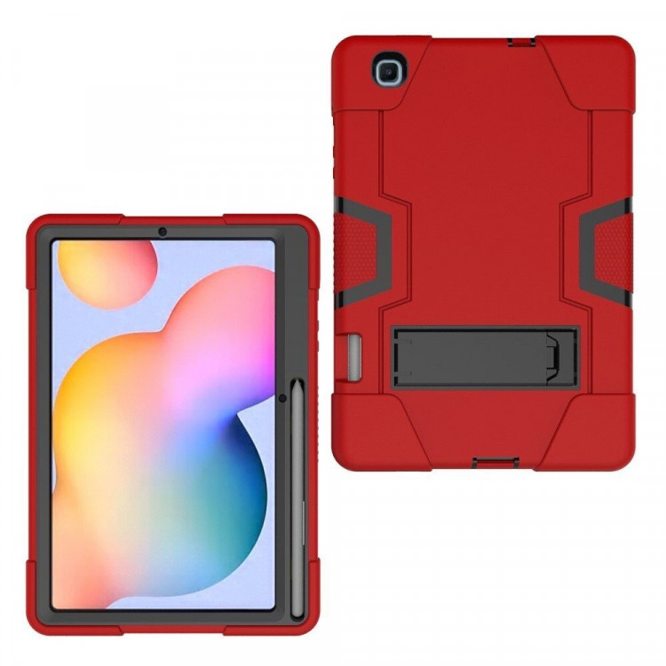 Гибридный TPU чехол для Samsung Galaxy Tab S6 Lite (красный + черный)