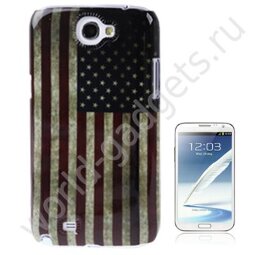Пластиковый чехол Retro Flag USA для Samsung Galaxy Note 2 / N7100