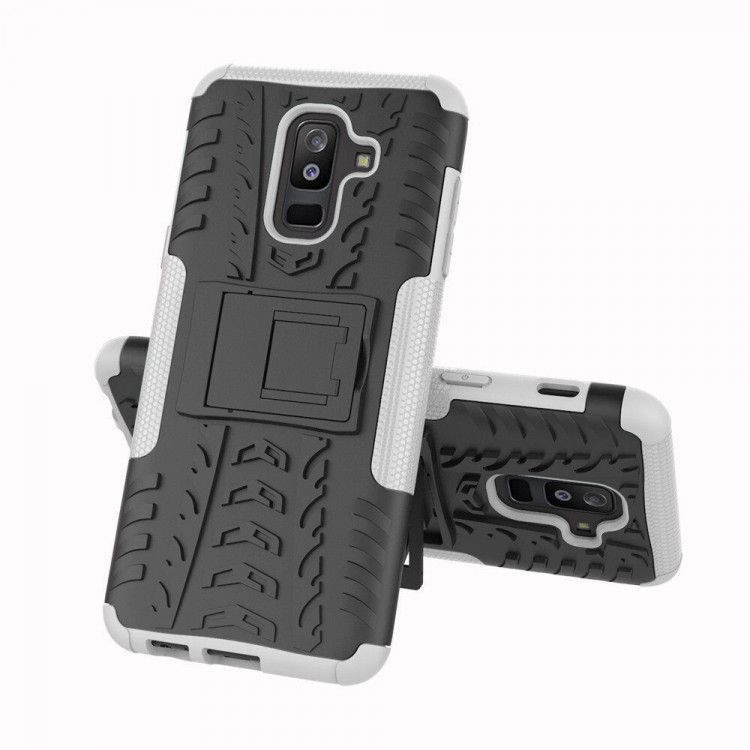 Чехол Hybrid Armor для Samsung Galaxy A6+ (Plus) (черный + белый)