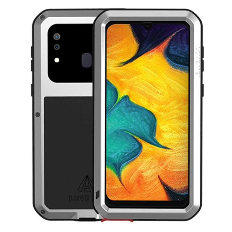 Гибридный чехол LOVE MEI для Samsung Galaxy A30 / Galaxy A20 (серебряный)