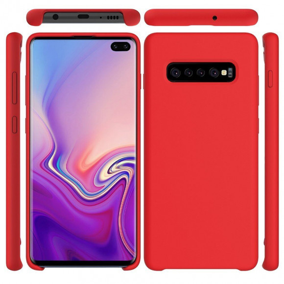 Силиконовый чехол Mobile Shell для Samsung Galaxy S10+ (Plus) (красный) Силиконовый чехол Mobile Shell для Samsung Galaxy S10+ (Plus) (красный)