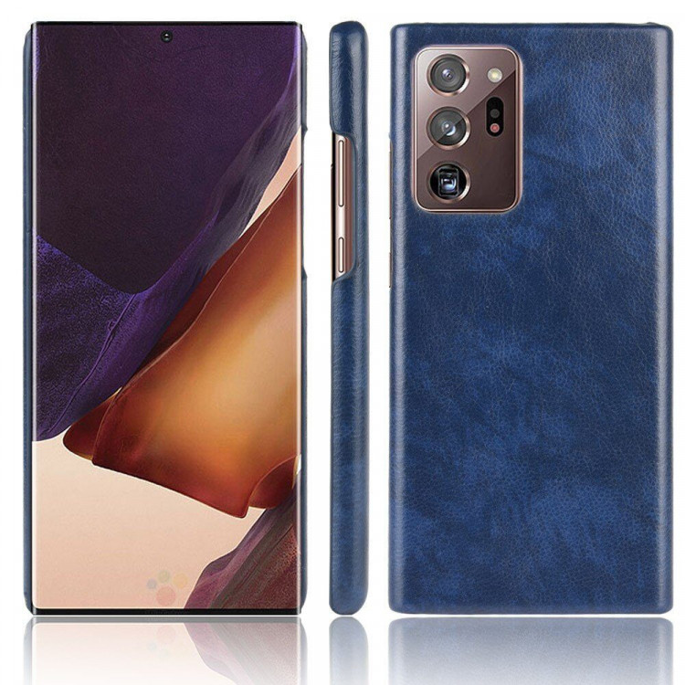 Кожаная накладка-чехол для Samsung Galaxy Note 20 Ultra (синий)