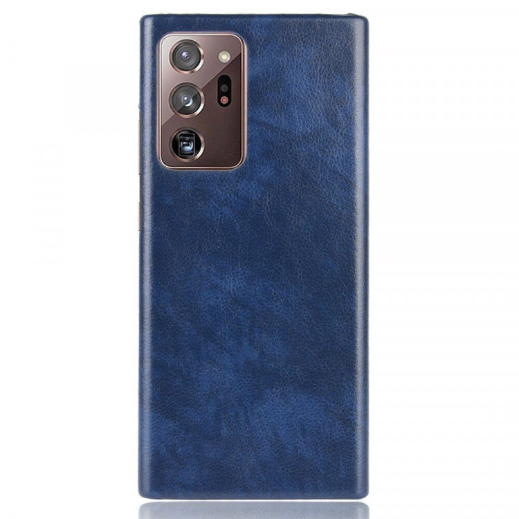 Кожаная накладка-чехол для Samsung Galaxy Note 20 Ultra (синий)