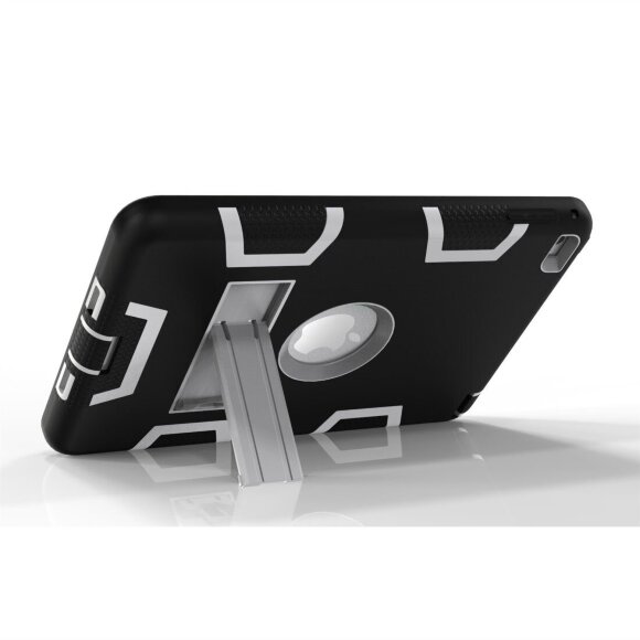 Гибридный TPU чехол для Apple iPad Mini (2019) / iPad Mini 4 (черный + серый) Гибридный TPU чехол для Apple iPad Mini (2019) / iPad Mini 4 (черный + серый)