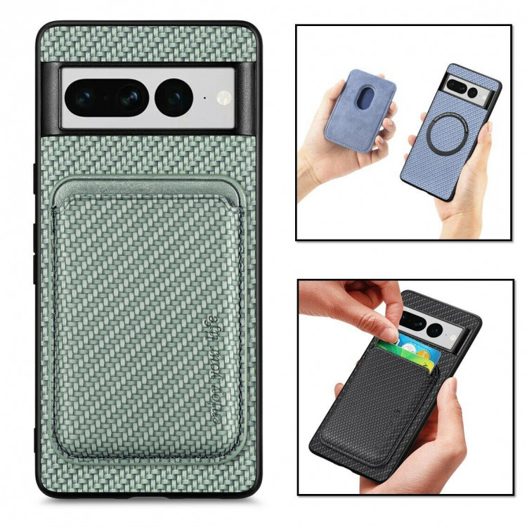 Чехол с магнитным держателем карт для Google Pixel 7 Pro (зеленый)