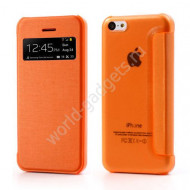 Тонкий чехол с окном для iPhone 5C (оранжевый) Тонкий чехол с окном для iPhone 5C (оранжевый)