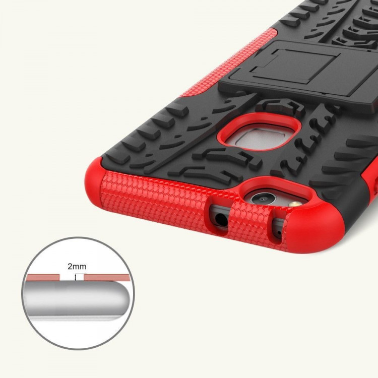 Чехол Hybrid Armor для Huawei P10 Lite (черный + красный)