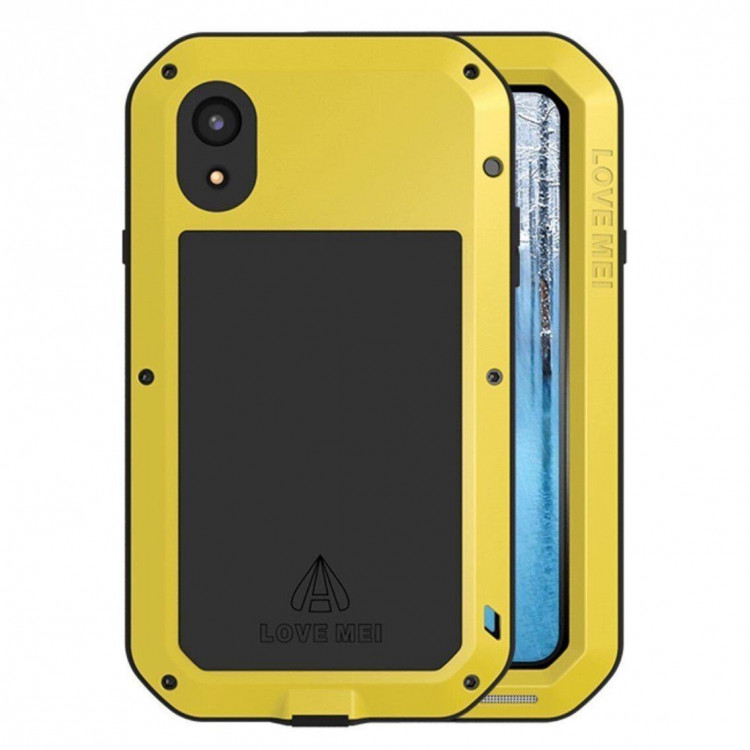 Гибридный чехол LOVE MEI для iPhone XR (желтый)