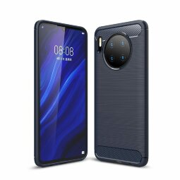 Чехол-накладка Carbon Fibre для Huawei Mate 30 (темно-синий)