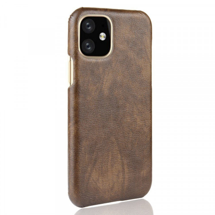 Кожаная накладка-чехол для iPhone 11 Pro (коричневый)
