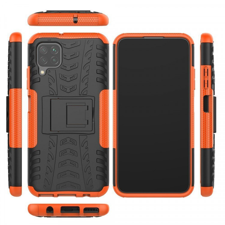 Чехол Hybrid Armor для Huawei P40 lite (черный + оранжевый)