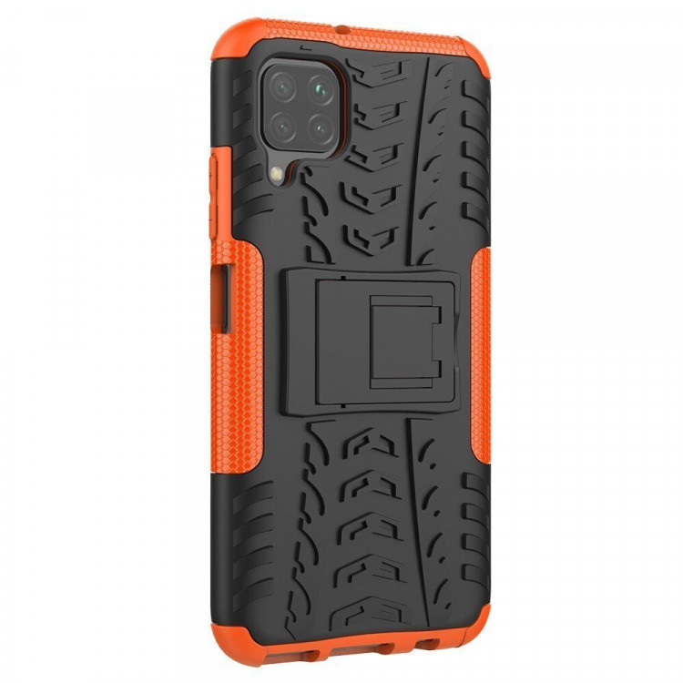Чехол Hybrid Armor для Huawei P40 lite (черный + оранжевый)