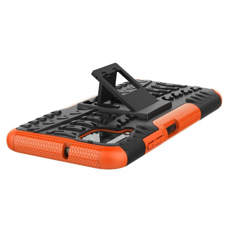 Чехол Hybrid Armor для Huawei P40 lite (черный + оранжевый)