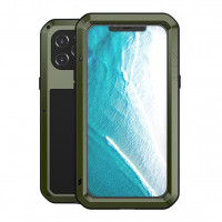 Гибридный чехол LOVE MEI для iPhone 12 Pro Max (темно-зеленый)