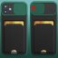 Чехол с отделением для карт и защитой камеры для iPhone 13 (темно-зеленый)