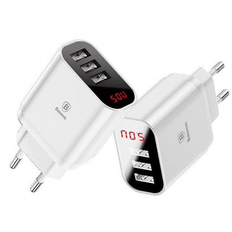 Зарядное устройство Baseus Mirror Lake Intelligent Digital Display 3.4A (белый)