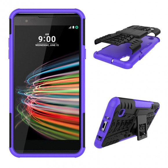 Чехол Hybrid Armor для LG X Style K200DS (черный + фиолетовый) Чехол Hybrid Armor для LG X Style K200DS (черный + фиолетовый)
