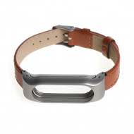 Кожаный ремешок для фитнес браслета Xiaomi Mi Band 2 (коричневый) Кожаный ремешок для фитнес браслета Xiaomi Mi Band 2 (коричневый)