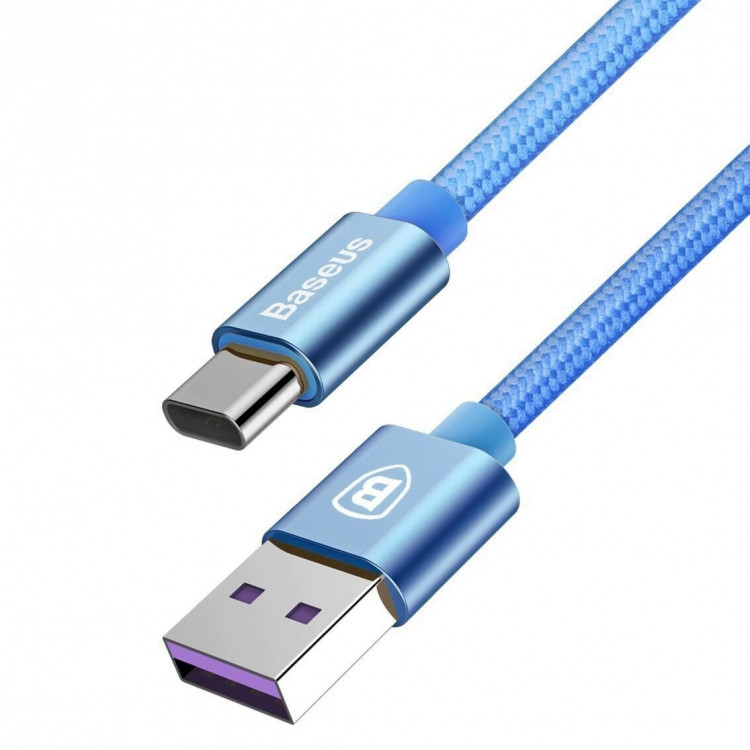 Кабель Quick Charge Baseus USB + Type-C (голубой)