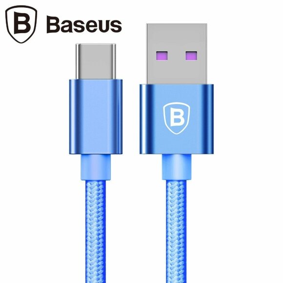 Кабель Quick Charge Baseus USB + Type-C (голубой) Кабель Quick Charge Baseus USB + Type-C (голубой)