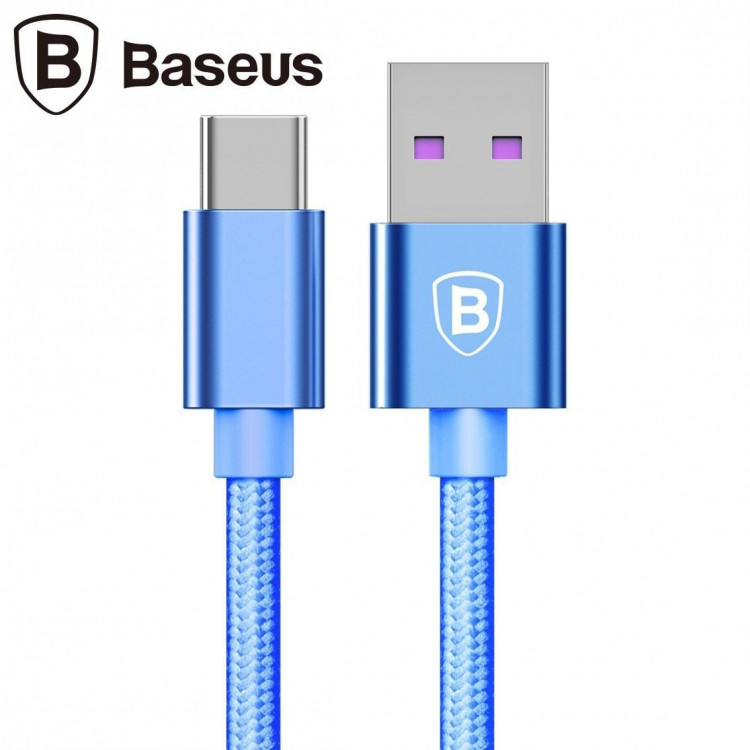 Кабель Quick Charge Baseus USB + Type-C (голубой)