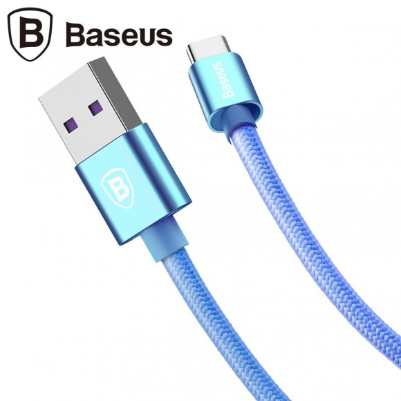 Кабель Quick Charge Baseus USB + Type-C (голубой) Кабель Quick Charge Baseus USB + Type-C (голубой)