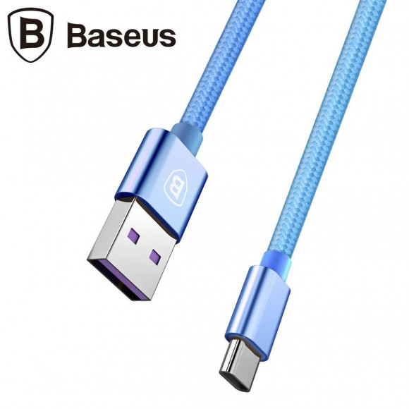 Кабель Quick Charge Baseus USB + Type-C (голубой) Кабель Quick Charge Baseus USB + Type-C (голубой)