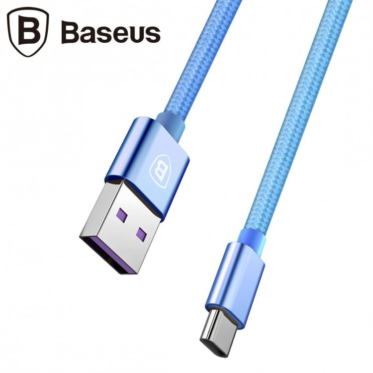 Кабель Quick Charge Baseus USB + Type-C (голубой)