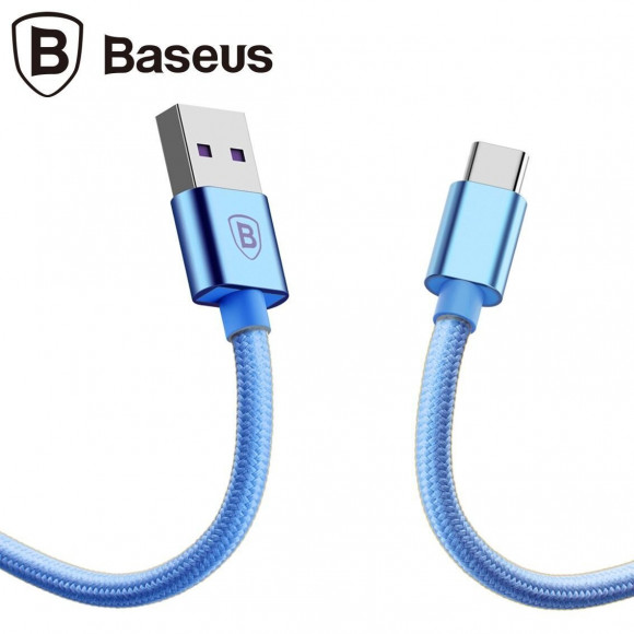Кабель Quick Charge Baseus USB + Type-C (голубой) Кабель Quick Charge Baseus USB + Type-C (голубой)
