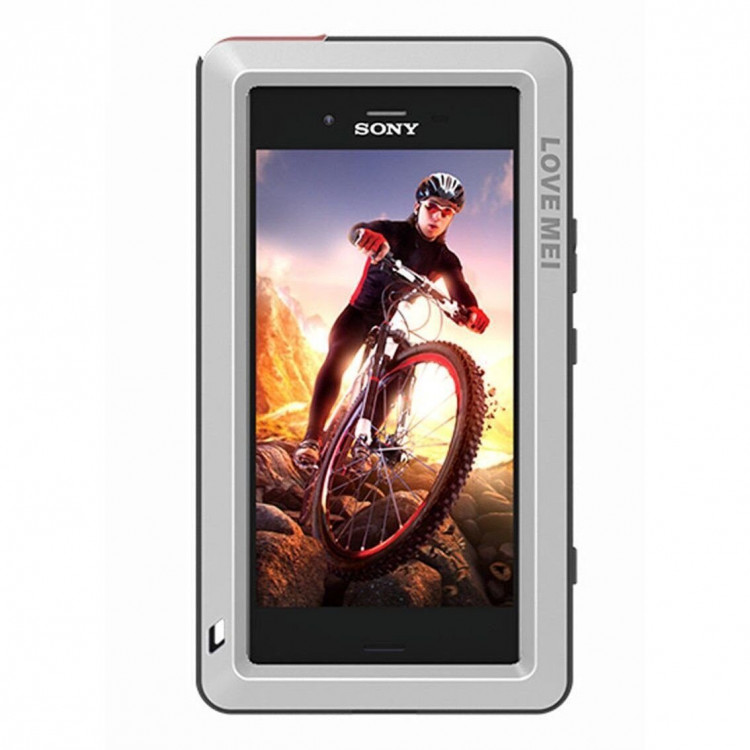 Гибридный чехол LOVE MEI для Sony Xperia XZ1 (серебряный)