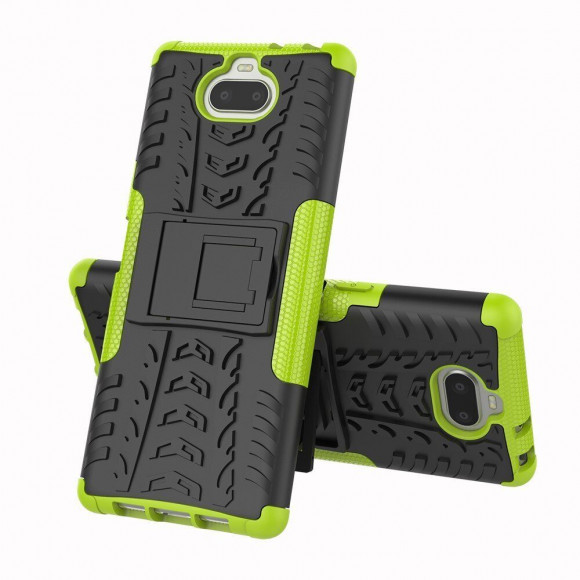 Чехол Hybrid Armor для Sony Xperia 10 (черный + зеленый)