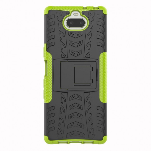 Чехол Hybrid Armor для Sony Xperia 10 (черный + зеленый)