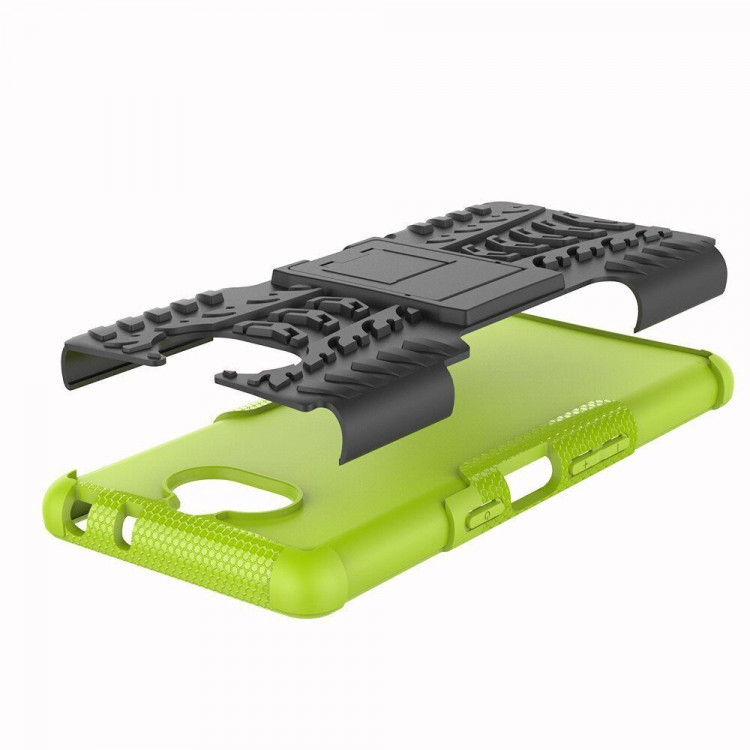 Чехол Hybrid Armor для Sony Xperia 10 (черный + зеленый)