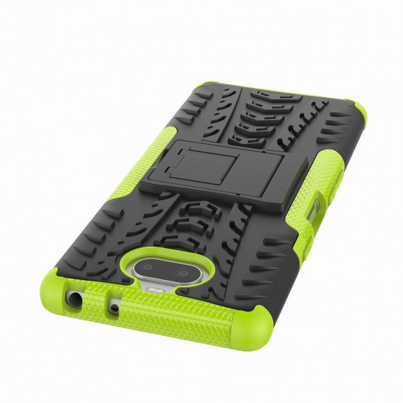 Чехол Hybrid Armor для Sony Xperia 10 (черный + зеленый)