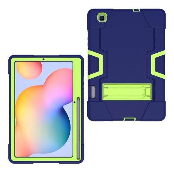 Гибридный TPU чехол для Samsung Galaxy Tab S6 Lite (темно-синий + зеленый) Гибридный TPU чехол для Samsung Galaxy Tab S6 Lite (темно-синий + зеленый)