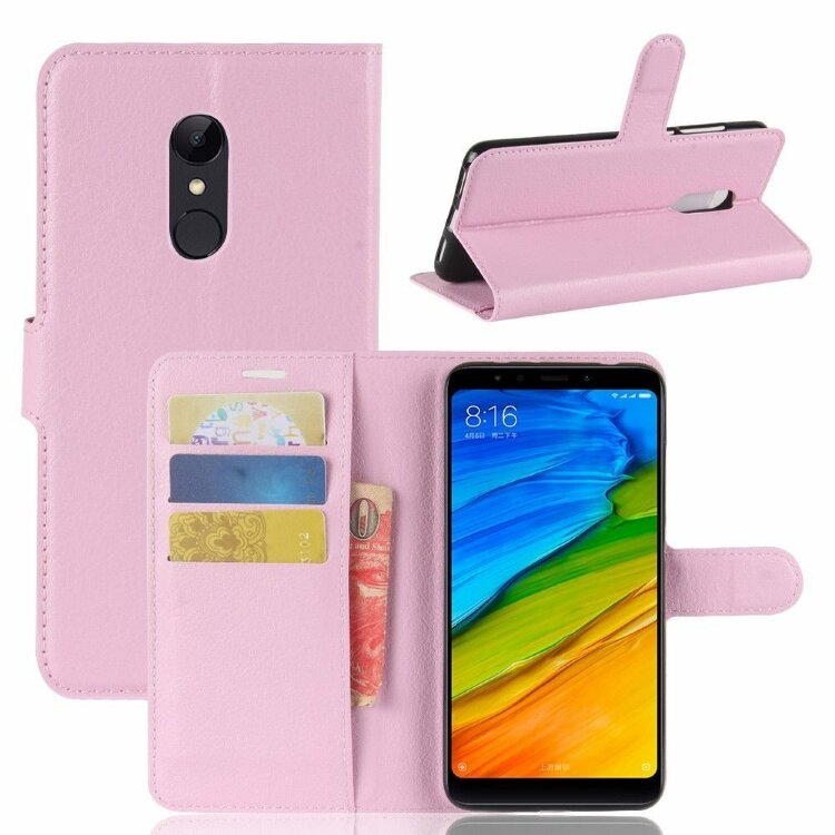Чехол с визитницей для Xiaomi Redmi 5 (розовый)