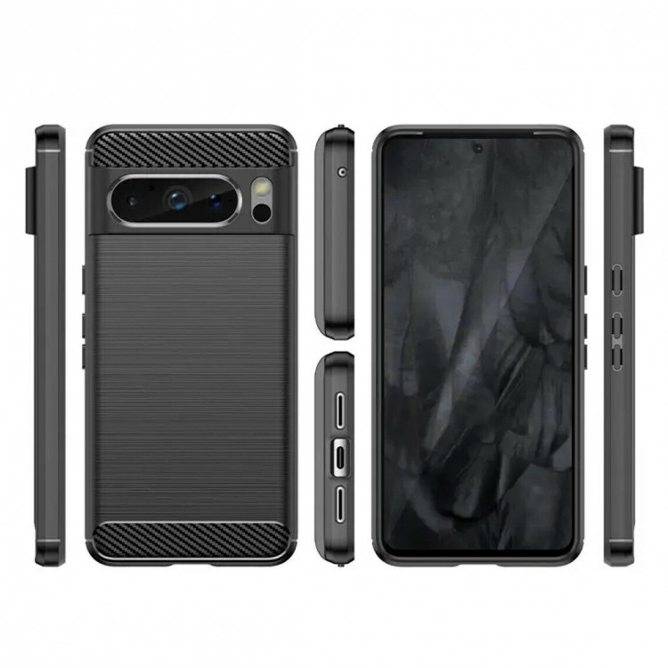 Чехол-накладка Carbon Fibre для Google Pixel 8 Pro (черный)
