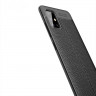 Чехол-накладка Litchi Grain для Samsung Galaxy A51 (черный)