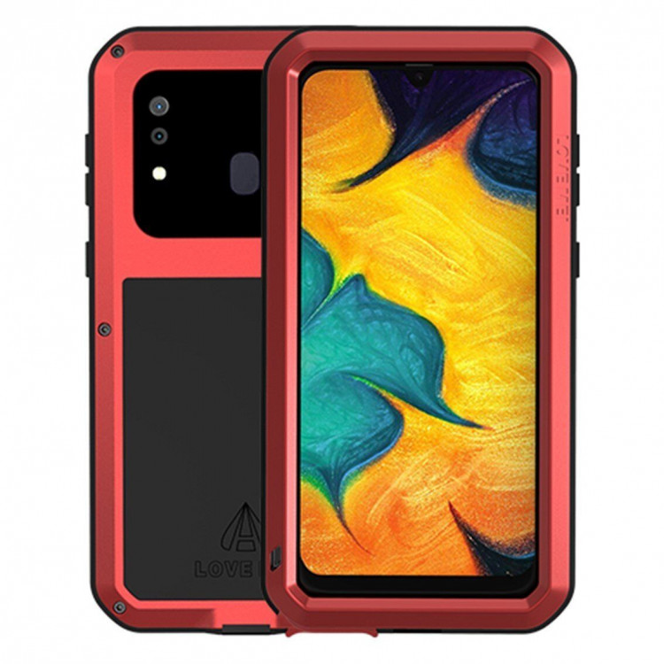 Гибридный чехол LOVE MEI для Samsung Galaxy A30 / Galaxy A20 (красный)