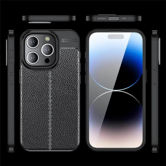 Чехол-накладка Litchi Grain для iPhone 15 Pro Max (темно-синий) Чехол-накладка Litchi Grain для iPhone 15 Pro Max (темно-синий)