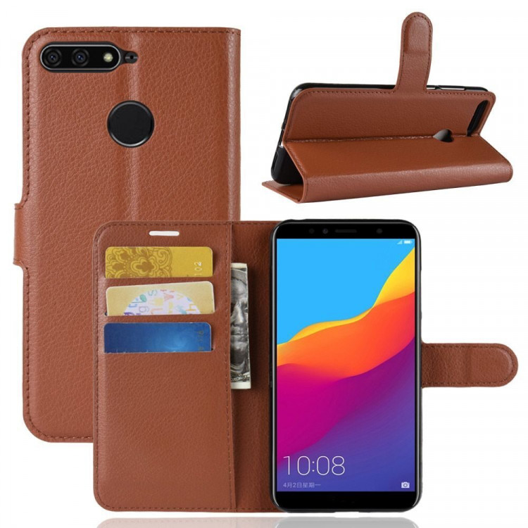 Чехол с визитницей для Huawei Y6 Prime (2018) / Honor 7A / Honor 7C (AUM-L41) / Honor 7A Pro (AUM-L29) (коричневый)