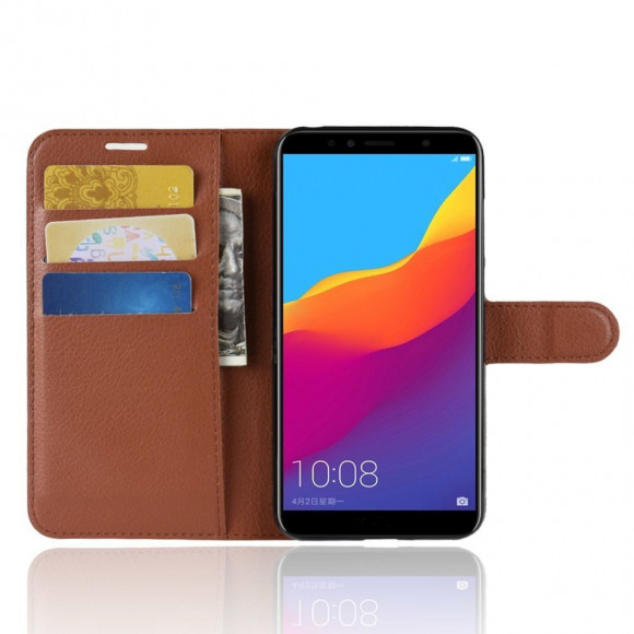 Чехол с визитницей для Huawei Y6 Prime (2018) / Honor 7A / Honor 7C (AUM-L41) / Honor 7A Pro (AUM-L29) (коричневый)