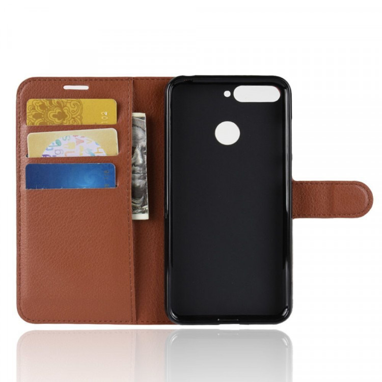 Чехол с визитницей для Huawei Y6 Prime (2018) / Honor 7A / Honor 7C (AUM-L41) / Honor 7A Pro (AUM-L29) (коричневый)